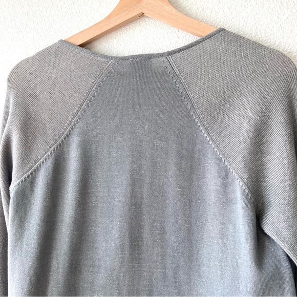 CAbi Cardigan Sweater Open Front Small Gray Cotton Ribbed Hem Minimalist - Picture 13 of 16
